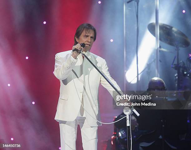 Brazilian singer and composer Roberto Carlos performs at HP Pavilion on June 15, 2012 in San Jose, California.