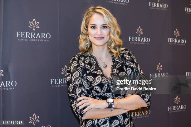 Alba Carrillo inaugurates the "Ferraro" Cosmetic Medical Clinic at Centro Comercial ABC Serrano on February 09, 2023 in Madrid, Spain.