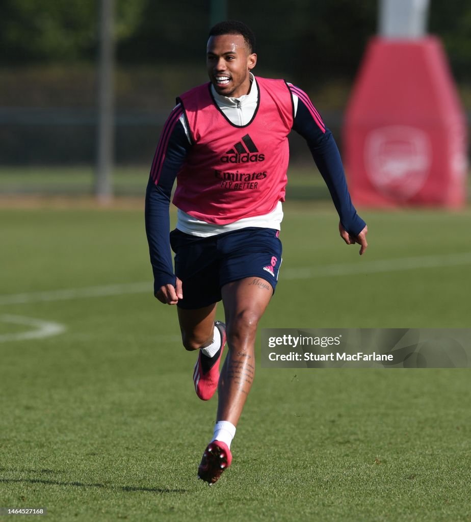 Arsenal Training Gabriel of Arsenal during a training session at London Colney on ...