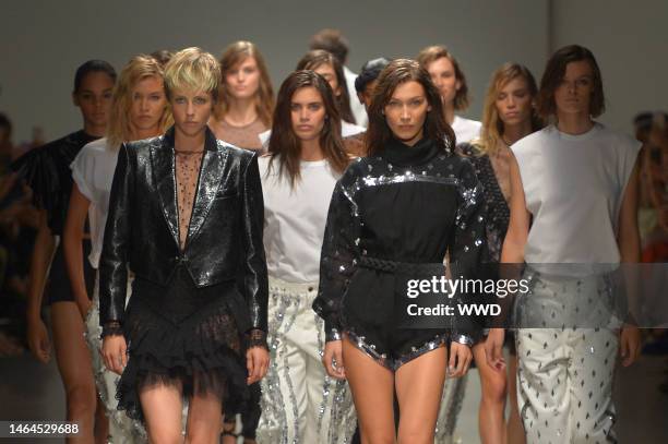 Edie Campbell, Stella Maxwell, Sara Sampaio, Bella Hadid and models on the catwalk