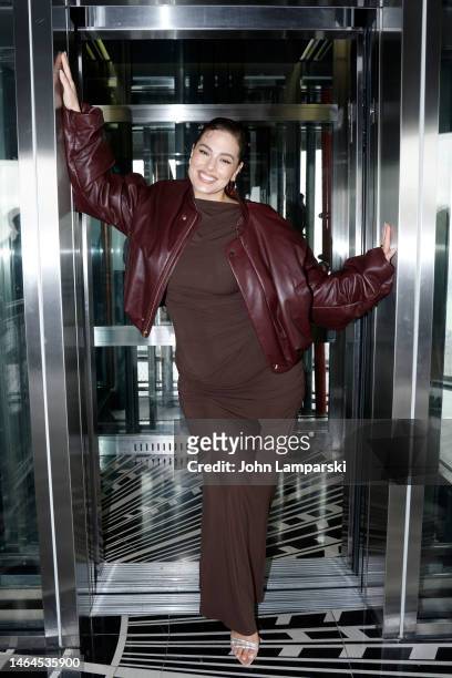 Ashley Graham visits the Empire State Building to kick off New York Fashion Week on February 09, 2023 in New York City.