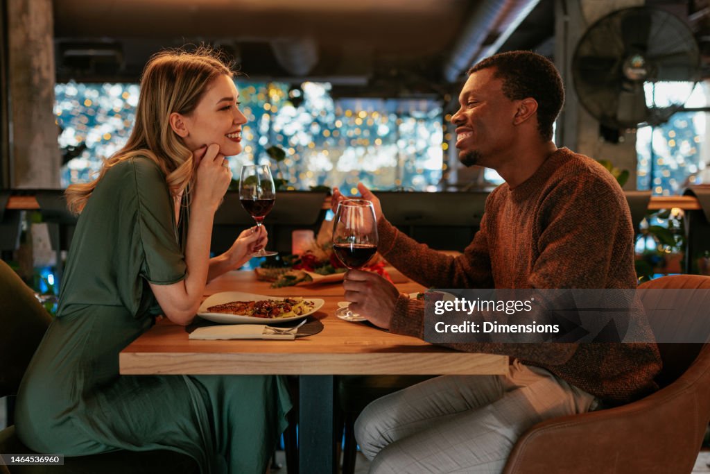 Happy couple on Valentines date.