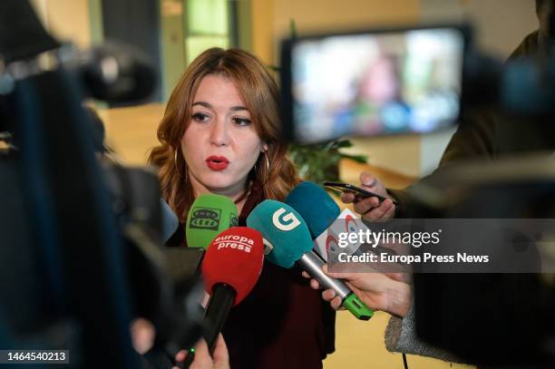 The Secretary of State for Equality, Angela Rodriguez 'Pam', attends the media before a colloquium on gender equality policies at the Faculty of...
