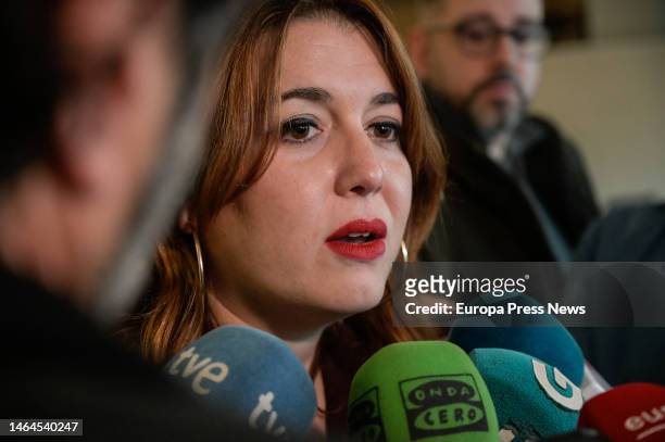 The Secretary of State for Equality, Angela Rodriguez 'Pam', attends the media before a colloquium on gender equality policies at the Faculty of...