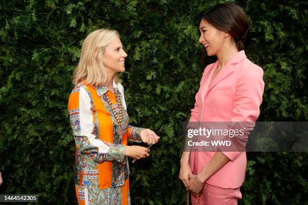 Tory Burch and Gemma Chan in the front row