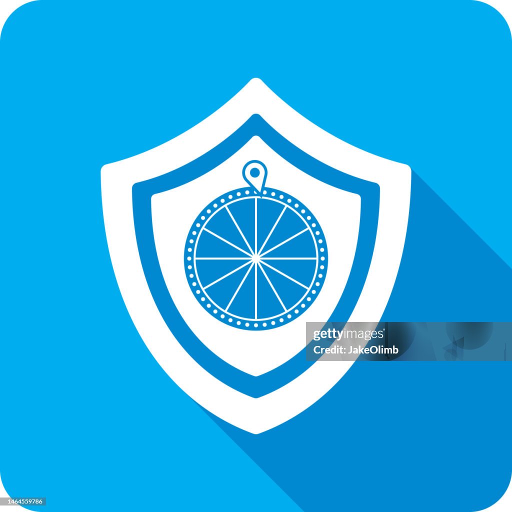 Shield Game Show Wheel Icon Silhouette