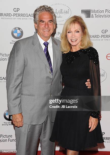 Donna Mills attends the 100th anniversary celebration of the Beverly Hills Hotel & Bungalows supporting the Motion Picture & Television Fund and the...