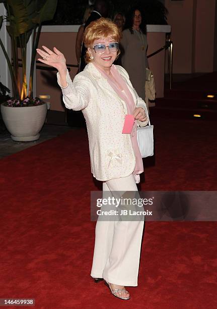 Debbie Reynolds attends the 100th anniversary celebration of the Beverly Hills Hotel & Bungalows supporting the Motion Picture & Television Fund and...