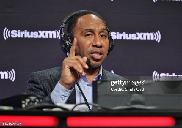 Stephen A. Smith attends SiriusXM At Super Bowl LVII on February 09, 2023 in Phoenix, Arizona.