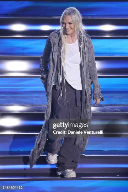 Anna Oxa attends the 73rd Sanremo Music Festival 2023 at Teatro Ariston on February 09, 2023 in Sanremo, Italy.