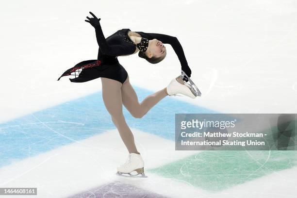 Isabeau Levito of United States competes in the Women's Short Program during the ISU Four Continents Figure Skating Championships at on February 09,...