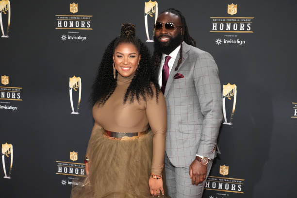 Tamela Gill-Davis and Demario Davis attend the 12th Annual NFL Honors at Symphony Hall on February 09, 2023 in Phoenix, Arizona.