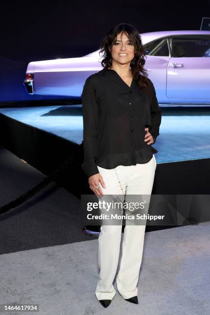 Michelle Rodriguez attends the Trailer Launch of Universal Pictures' "Fast X" at Regal LA Live on February 09, 2023 in Los Angeles, California.