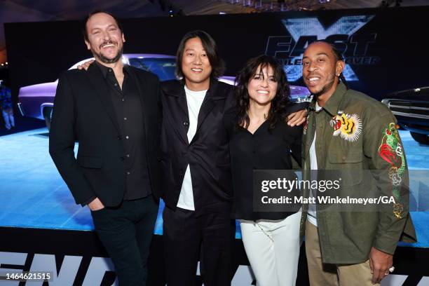 Louis Leterrier, Sung Kang, Michelle Rodriguez, and Ludacris attend the Trailer Launch of Universal Pictures' "Fast X" at Regal LA Live on February...