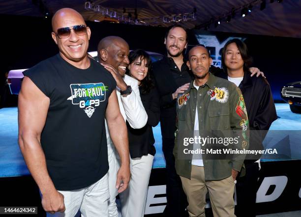 Vin Diesel, Tyrese Gibson, Michelle Rodriguez, Louis Leterrier, Ludacris, and Sung Kang attends the Trailer Launch of Universal Pictures' "Fast X" at...