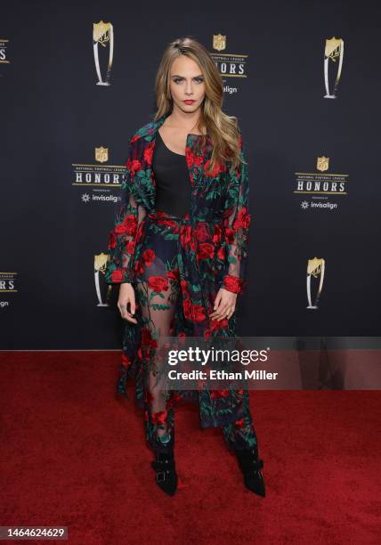 Cara Delevingne attends the 12th annual NFL Honors at Symphony Hall on February 09, 2023 in Phoenix, Arizona.