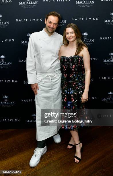 Daniel Humm and Molly Melville attend the Haute Living Celebration of Chef Daniel Humm With The Macallan at Eleven Madison Park Restaurant on...