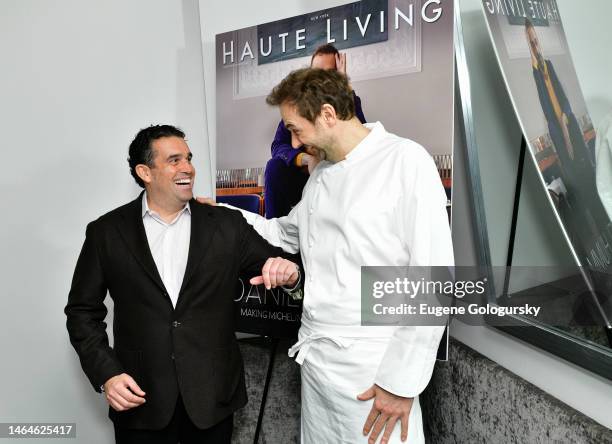 Seth Semilof and Daniel Humm attend the Haute Living Celebration of Chef Daniel Humm With The Macallan at Eleven Madison Park Restaurant on February...