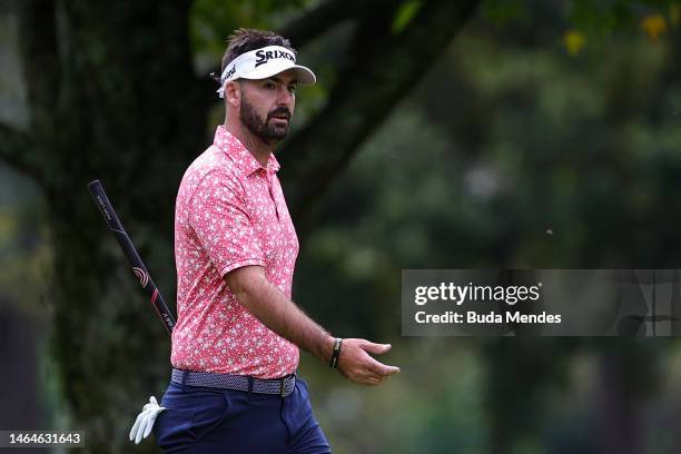 Brett Drewitt of Australia looks on at he 2nd hole during the first round of the Astara Golf Championship presented by Mastercard at Country Club de...