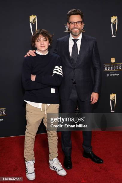 Isaac McHale and Joel McHale attend the 12th annual NFL Honors at Symphony Hall on February 09, 2023 in Phoenix, Arizona.