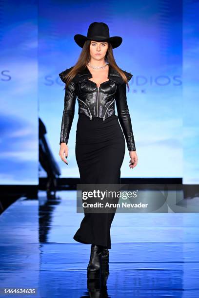 Model walks the runway wearing Soid Studios at The Angel Orensanz Foundation on February 09, 2023 in New York City.