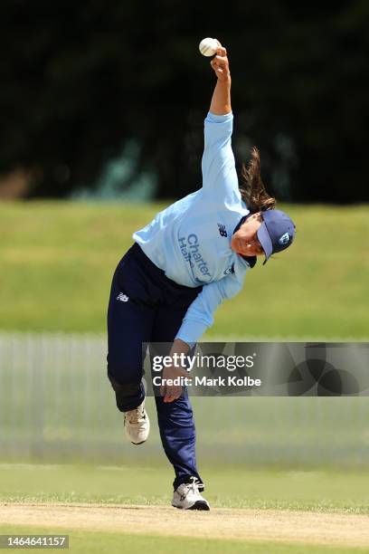 Isabella Malgioglio of the NSW Breakers bowls during the WNCL match between New South Wales and ACT at Wade Park, on February 10 in Orange, Australia.
