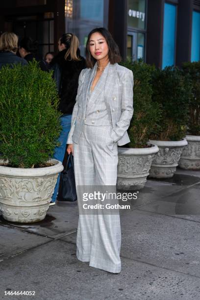 Aimee Song attends the L'Agence presentation at the Bowery Hotel on February 09, 2023 in New York City.