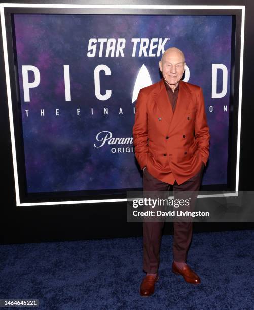 Sir Patrick Stewart attends the Los Angeles premiere of the third and final season of Paramount+'s original series "Star Trek: Picard" at TCL Chinese...