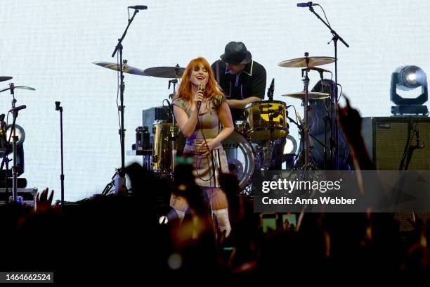 Hayley Williams of Paramore performs onstage during the Bud Light Super Bowl Music Festival at Footprint Center on February 09, 2023 in Phoenix,...