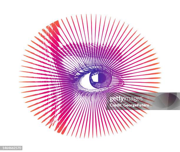 close up of female eye - iris eye stock illustrations