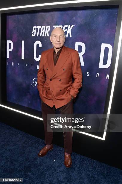 Patrick Stewart attends the “Picard” Season 3 premiere on February 09, 2023 in Los Angeles, California.