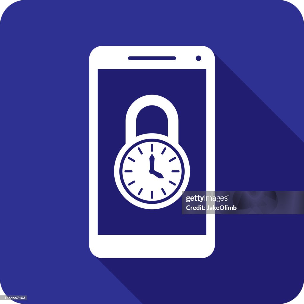 Time Lock Smartphone Icon Silhouette 1
