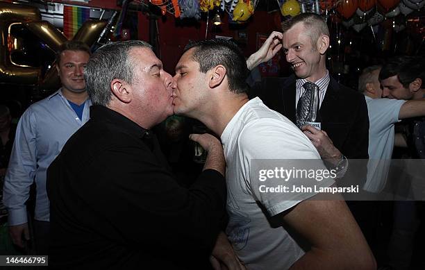 Alex Carr and Elvis Duran attend Alex Carr's birthday celebration at The Stonewall Inn on June 16, 2012 in New York City.