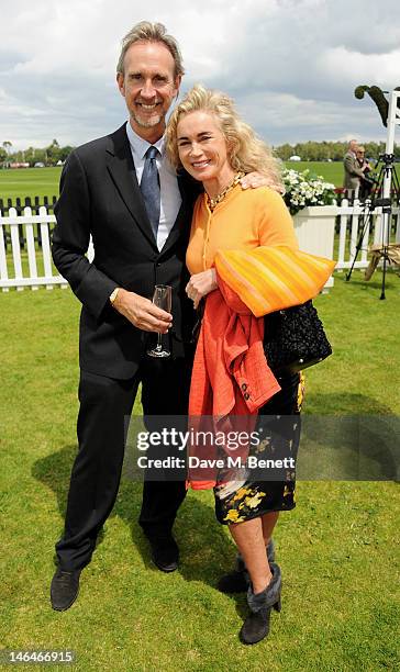 Mike Ruterford and Angie Rutherford attend the Cartier Queen's Cup Polo Day 2012 at Guards Polo Club on June 17, 2012 in Egham, England.