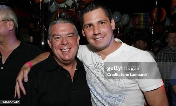 Elvis Duran and Alex Carr attend Alex Carr's birthday celebration at The Stonewall Inn on June 16, 2012 in New York City.