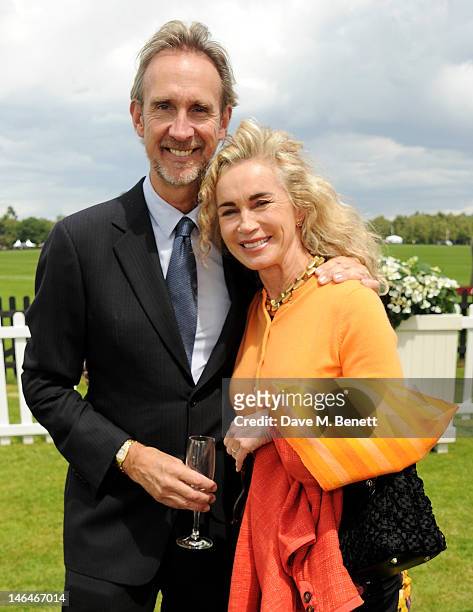 Mike Ruterford and Angie Rutherford attend the Cartier Queen's Cup Polo Day 2012 at Guards Polo Club on June 17, 2012 in Egham, England.