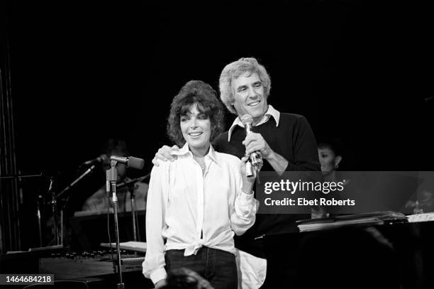 Burt Bacharach performs with Carole Bayer Sager at the Bottom Line in New York City on June 8, 1981.