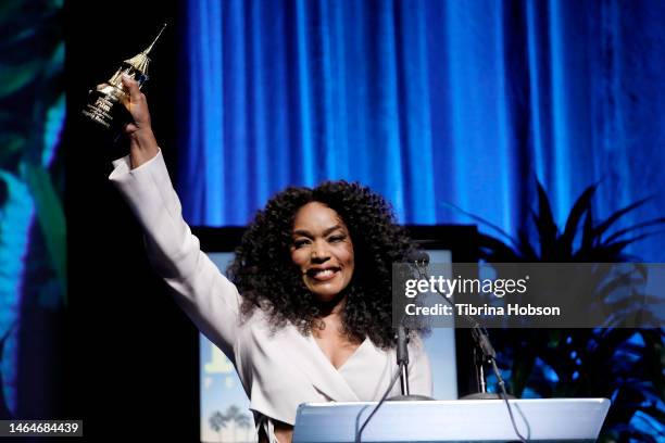Angela Bassett receives the Montecito Award at the 38th Annual Santa Barbara International Film Festival at The Arlington Theatre on February 09,...
