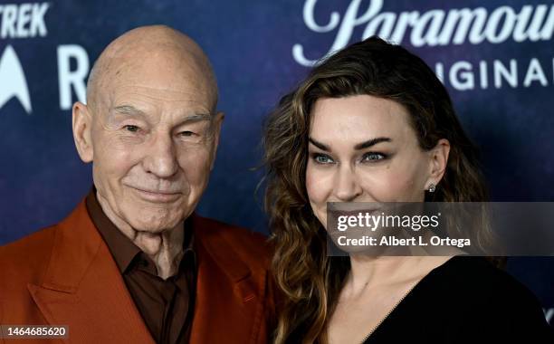 Sir Patrick Stewart and wife Sunny Ozell arrive for the Los Angeles premiere of the third and final season Of Paramount+'s series "Star Trek: Picard"...