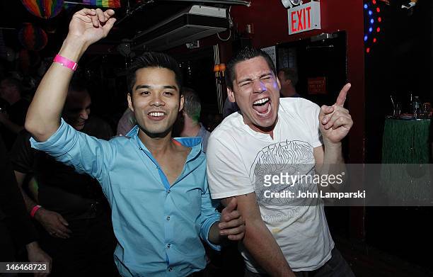 Marc Valitutto and Alex Carr attend Alex Carr's birthday celebration at The Stonewall Inn on June 16, 2012 in New York City.