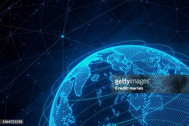 global satellite positioning system - world map illustration stock pictures, royalty-free photos & images