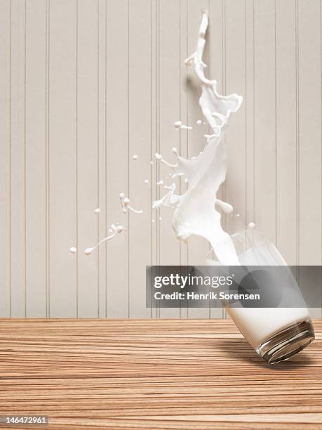 glas of milk spilling - spilling bildbanksfoton och bilder