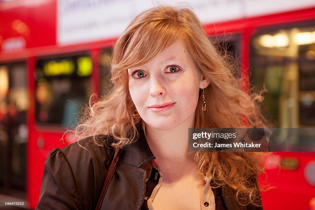 Young British Woman in the City at Night