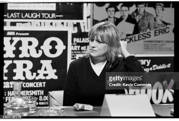 Radio and television presenter Annie Nightingale on the BBC TV music programme, 'The Old Grey Whistle Test', 5th February 1980.
