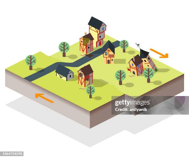 earthquake - tectonic stock illustrations