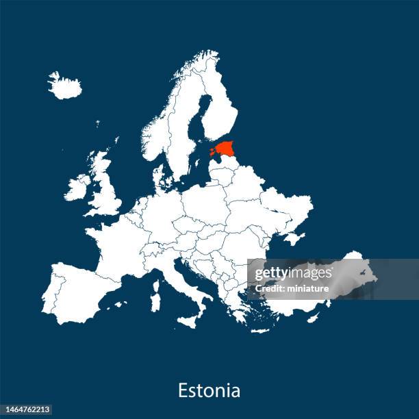 estonia map - estonia map stock illustrations