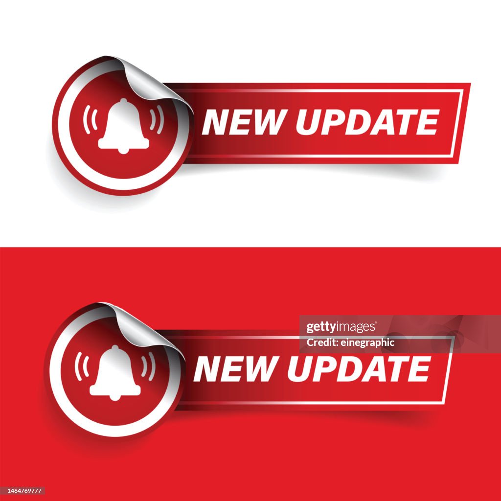 New Update Label Button Sign High-Res Vector Graphic - Getty Images