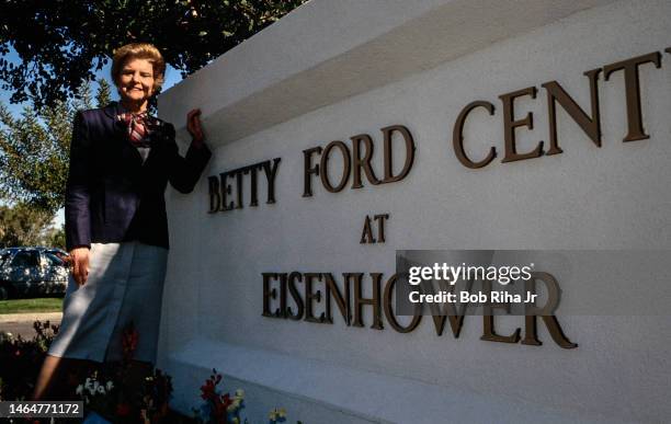 First Lady Betty Ford outside in front of the Betty Ford Clinic, February 5, 1987 in Rancho Mirage, California.