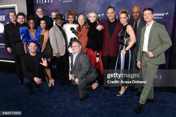 Cast and crew of "Picard" including LeVar Burton, Jeri Ryan, Jonathan Frakes, Michelle Hurd, Sir Patrick Stewart, Gates McFadden, Todd Stashwick,...