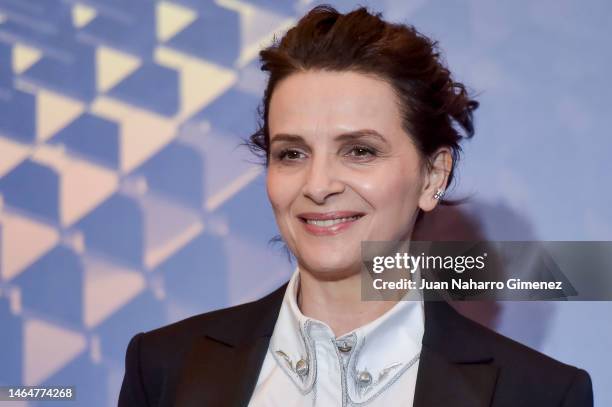 Juliette Binoche poses at the "Goya International' Award photocall 2023 at Real Alcazar de Sevilla on February 10, 2023 in Seville, Spain.